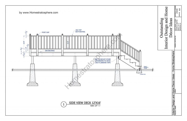 Deck plan blueprint stairs 16 design pdf plans 12x16 building blueprints stair porch document profile small