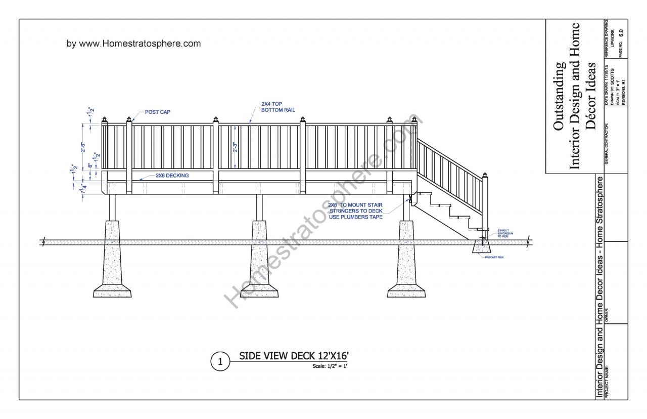 Porch mobile blueprints deck decks blueprint single look credit kinds Deck and porch plans